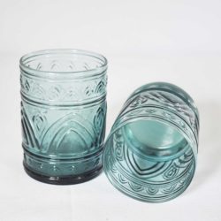 Frosted Green Candle Holder