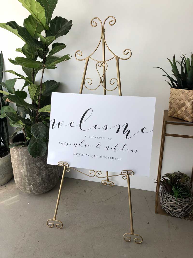 Easel - Gold Metal - Blush Weddings & Events