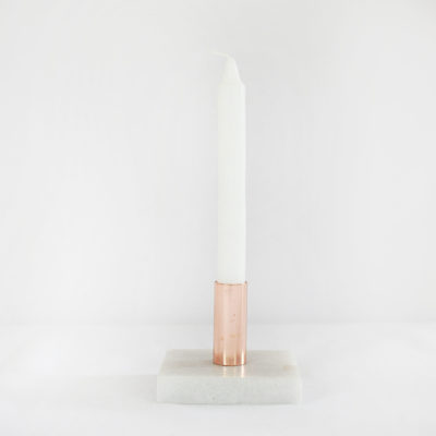 Rose gold and marble candle holder