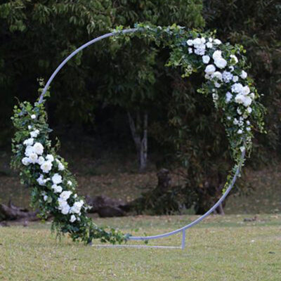 White Floral Circle Arbour